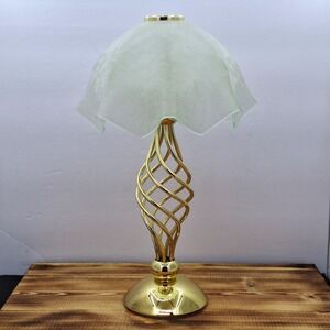 Vintage PartyLite Paragon Spiral Tea Light Candle Lamp W/Glass shade